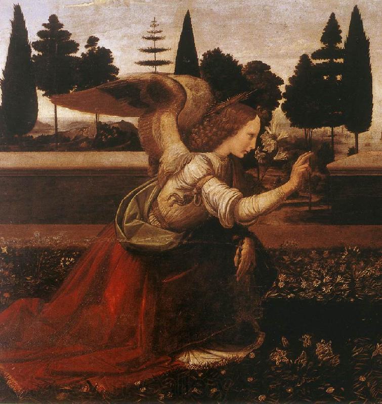 LEONARDO da Vinci Annunciation (detail) dg Germany oil painting art